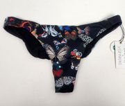 Swiminista x Christian Lacroix Swim Brave Bottom in Black Butterfly Medium NWT