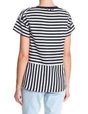 Derek Lam 10 Crosby Asymmetrical Stripe Tee Shirt
