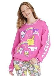 Hello Kitty & Friends My Melody Keroppi Collegiate Graphic Sweatshirt Size S