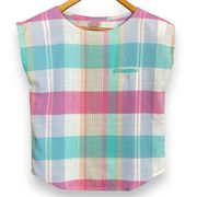 Vintage Pastel Top Boxy Plaid Women JCPenny Retro Twee Nostalgia Whimsy 80s Fun