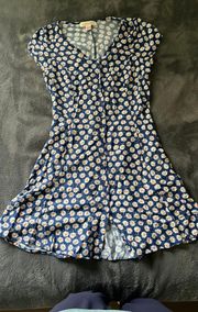 Navy Blue Flower Dress