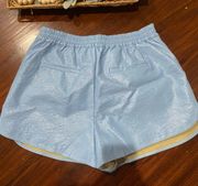 Faux Leather Shorts Blue