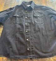 Oversized Black Denim Jacket size S great condition