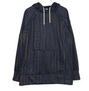 Burton Women's Crown Pulllover Hoodie Navy and Brown Geometric Sweatshirt