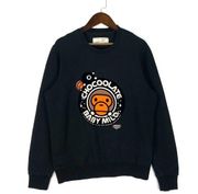 A Bathing Ape Baby Milo Sweatshirt Crewneck Big Logo Spellout Pullover, S