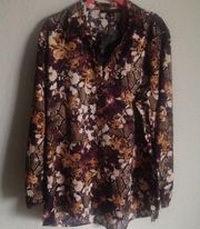 New! Marc New York Floral And Python Print Blouse