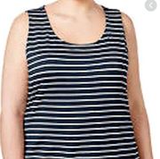 Charter Club Plus Size Striped Tank TOP Intrepid B