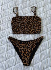 Revolve LEOPARD PRINT BIKINI SET XS