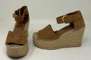 Lalida Suede Ankle Buckle Platform Espadrille Wedge High Heels Shoes