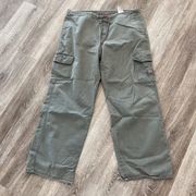 Vintage y2k 2000s unionbay cargo drawstring utility pants green low rise medium