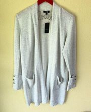 Verve Ami Gray Sweater Cardigan with button accent M