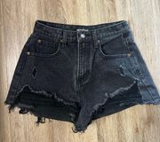 Ripped Black Jean Shorts