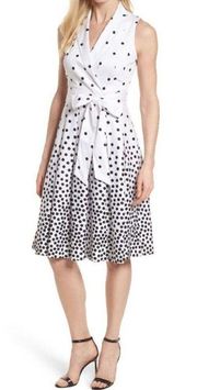 Anne Klein Scattered Dot Notch Collar Dress.NWOT