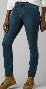 NWT Prana True Blue Wash Denim Women 6 Skinny Mid Rise Organic Jean MSRP:$109