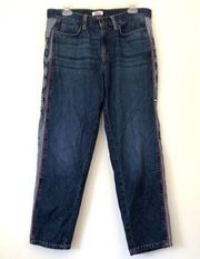 TOMMY HILFIGER Denim Slim Boyfriend Jeans Medium Wash Spellout Side Stripe 10