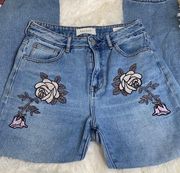 Rose Embroidered Jeans