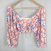 L Space Farryn Cropped Summer Casual Top Size Medium