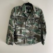 J. Crew Camoflauge Camo Button Down Jacket Shacket Size Small