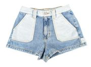 PacSun  Color Block Two-tone High Rise Mom  Denim Short Shorts - Women's Size 27