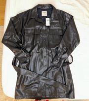 Abercrombie & Fitch NWT Abercrombie, black collared leather dress