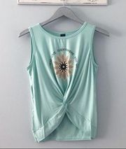 Electric Yoga Spread Love Everywhere You Go Twist Front Tank Top NEW