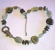 Prehnite, Serpentine & Green Quartz Necklace