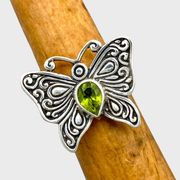 Queen Butterfly Peridot Ring - Sz 9