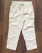 WOMAN WITHIN écru cargo pants, size 12W petite