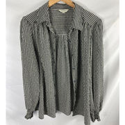 Max Studio Gingham Button Down Shirt Size Large