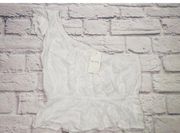 Pink Rose Womens One shoulder Crop Top White Size Small