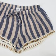 MISA LA Blue Striped Ring Crochet Fabric Shorts - Medium