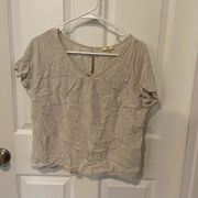 America Women's Shirt size Small linen cotton Tan off white GUC