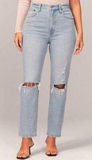 Abercrombie & Fitch Abercrombie Curve Love Ankle Straight Ultra High Rise Jeans