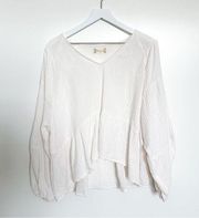 Altar'd State  Women’s Ivory Balloon Sleeve Cotton Blouse Size XL