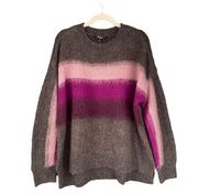 S4 Simply Vera Wang Gray Purple Fuzzy Sweater Size XL