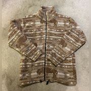 Vintage Buffalo Print Fuzzy Jacket