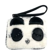 Betsey Johnson Kitsch Panda Bear Wristlet White Black