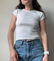 Brandy Melville NWT  Ashlyn Ribbed Top in Light Heather Gray