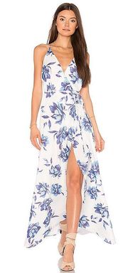 Blue and White Floral Maxi Dress