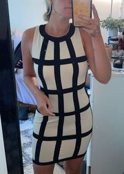 Nude dress black strips