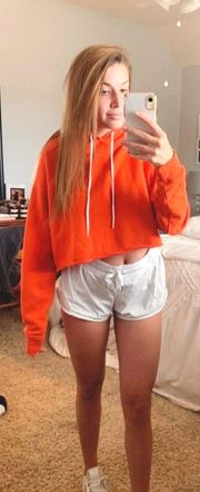 Orange Cropped Hoodie