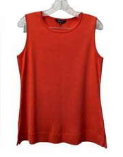 MISOOK Women's Knit Tank Top Shell Sleeveless Round Neck Coral Size Small