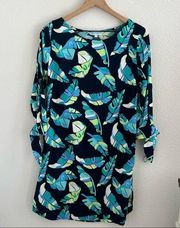 Escapada Living Abstract Tropical Floral Casual Dress Tie Arm Small