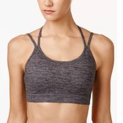 GAIAM Yoga Strappy Sports Bra Charcoal Gray Large Wireless