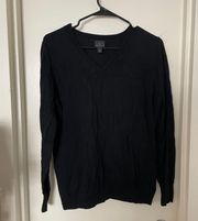 Black Vneck Lightweight Sweater