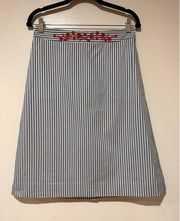 Draper James Embroidered Striped Skirt Blue, White & Red Size 4 New w/ Tags