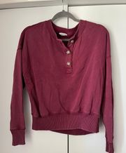 Outfitters Red Crop Pullover