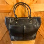 Black Soft Leather shoulder Handbag /Purse.