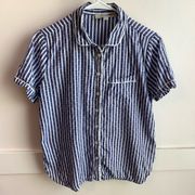 Loft Sleepwear Blue & White Striped Pajama Top