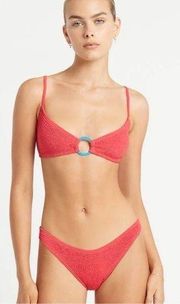 Bound by Bond Eye Bikini Set Ring Lissio Crop Eco in Guava